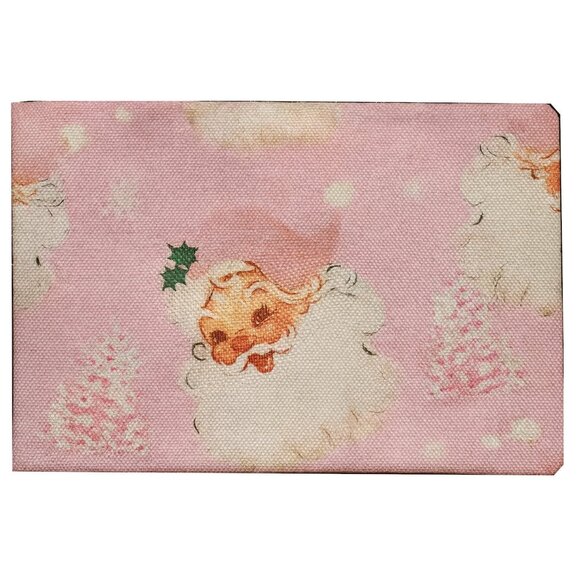 Christmas Table Runner 13” x 72” Pink Santa Claus & Christmas Trees New🎅🎄 - Picture 1 of 4